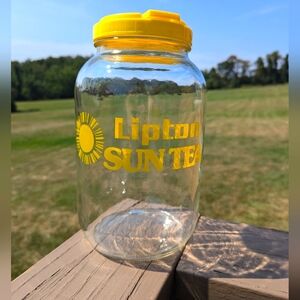 Vintage Lipton sun tea glass jar